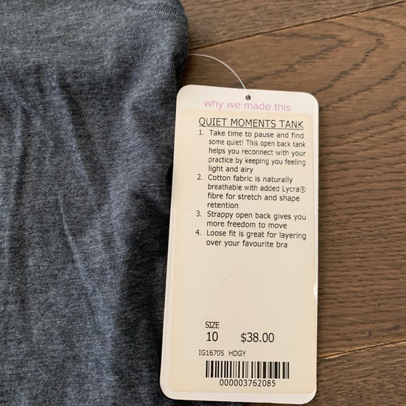 **SOLD**Lululemon Ivivva girls “Quiet Moments Tank” size 10 colour heather grey - Picture 5 of 6